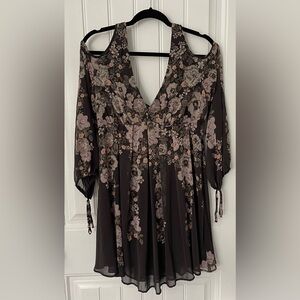 Free People Floral Dress | Long Sleeve | Cold Shoulder | Size Large
